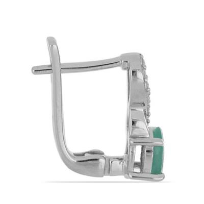 BUY 925 STERLING SILVER EMERALD GEMSTONE EARRINGS